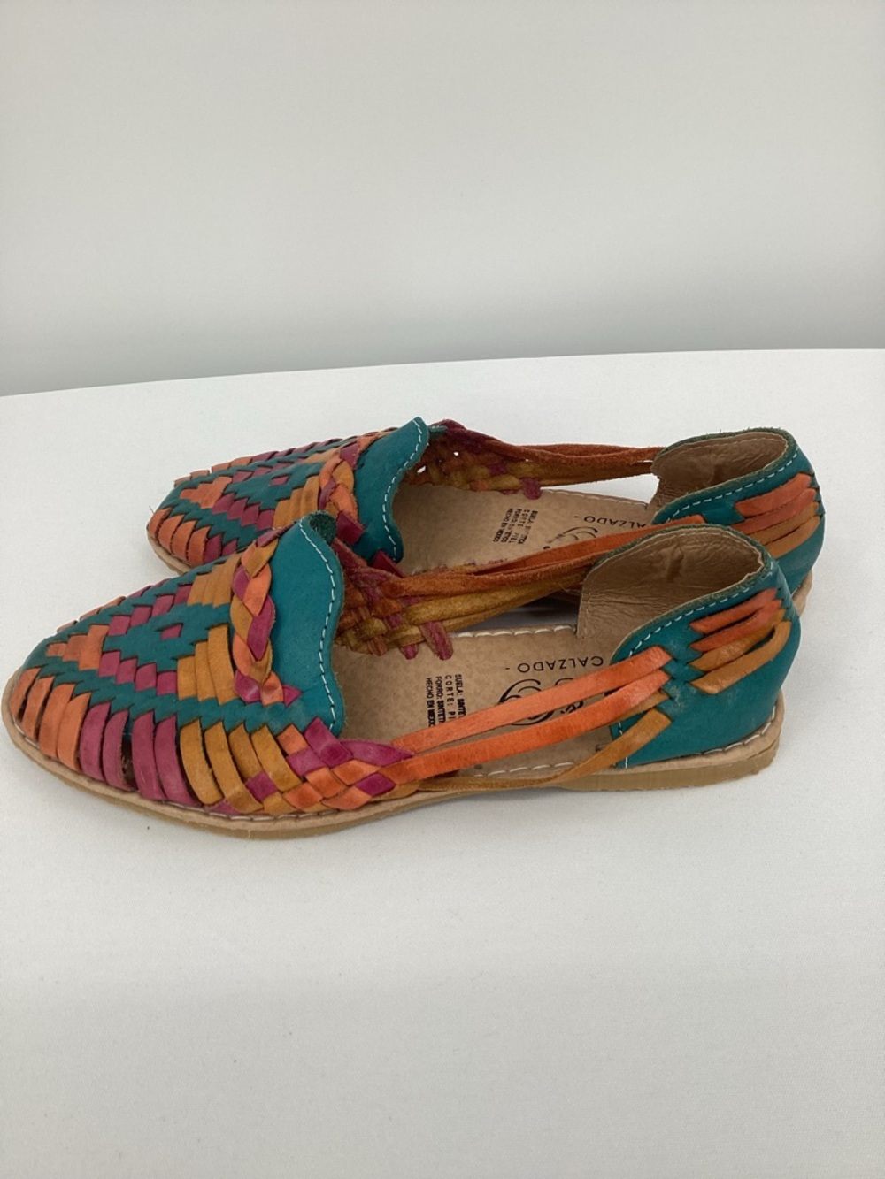 Colorful Woven Leather Huarache  Sandals - Multicolor - Picture 4 of 8
